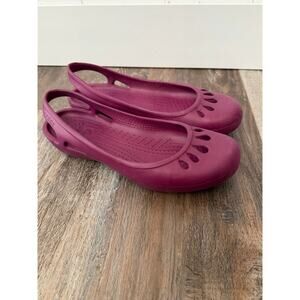 Crocs Malindi Flat Sling Back Ballet Shoes Women's 9 Hot Pink Waterproof